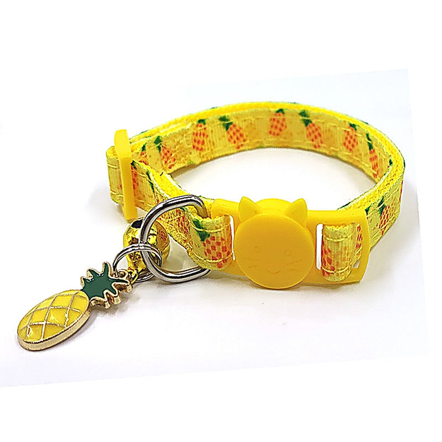 Fruit Print Bell Cat Collar with Face Buckle