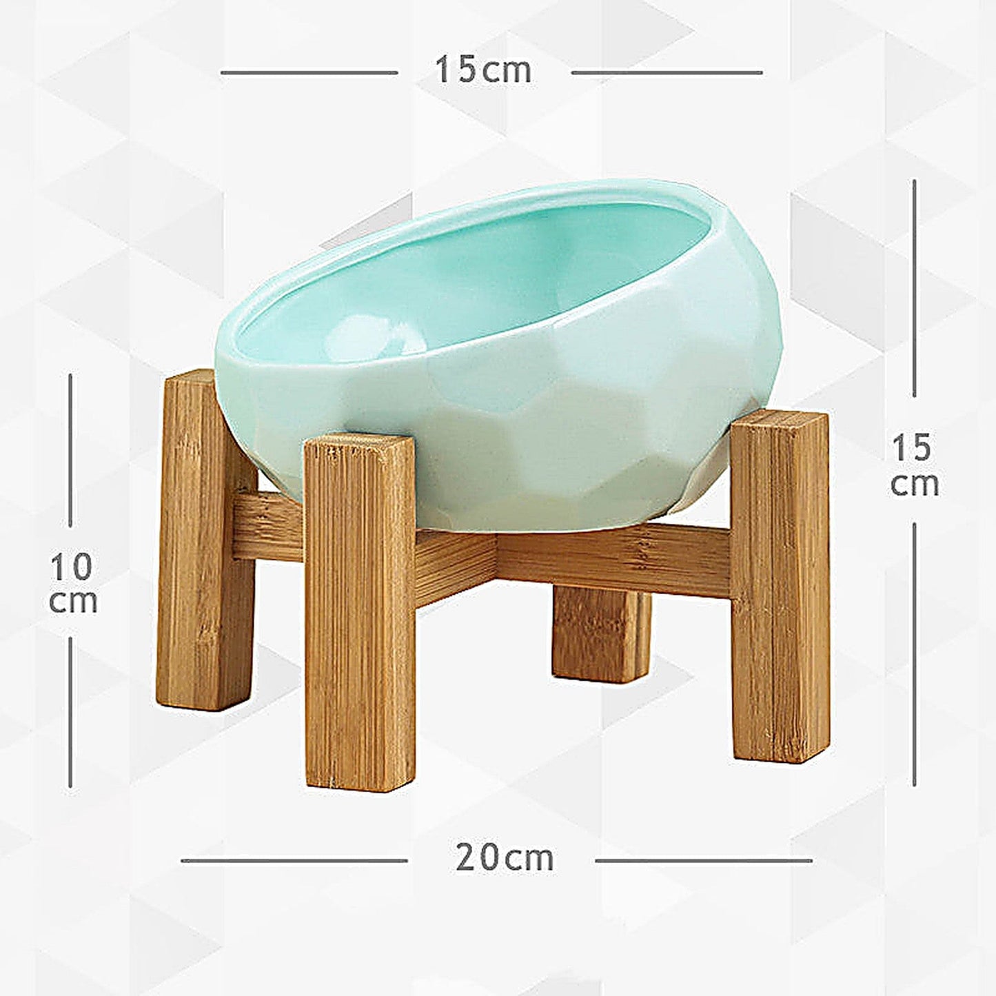 Yuanmiao Ceramic Double Dog Food and Water Bowl - Cervical Spine Support