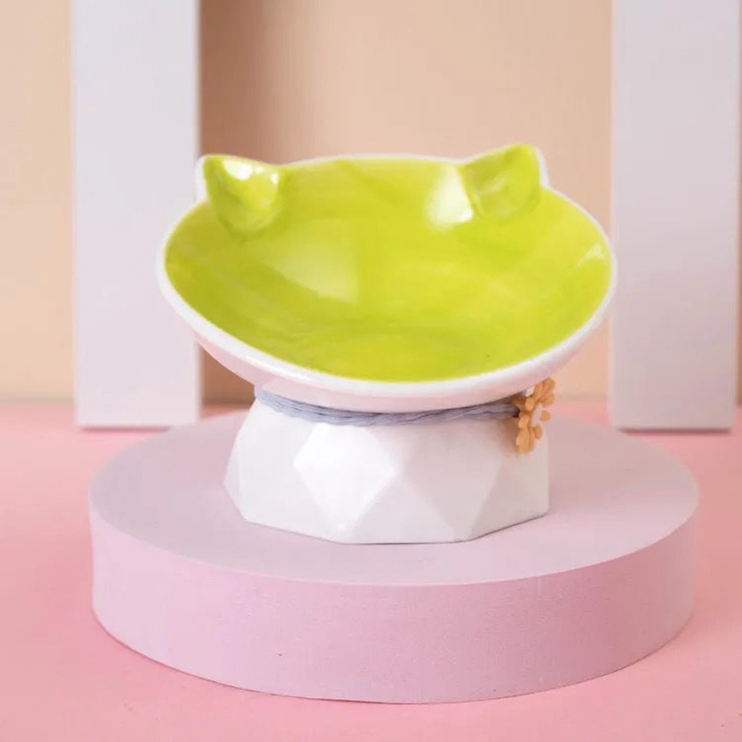 Ceramic Cat Canned Food Feeding Bowl with Cat Ear Design