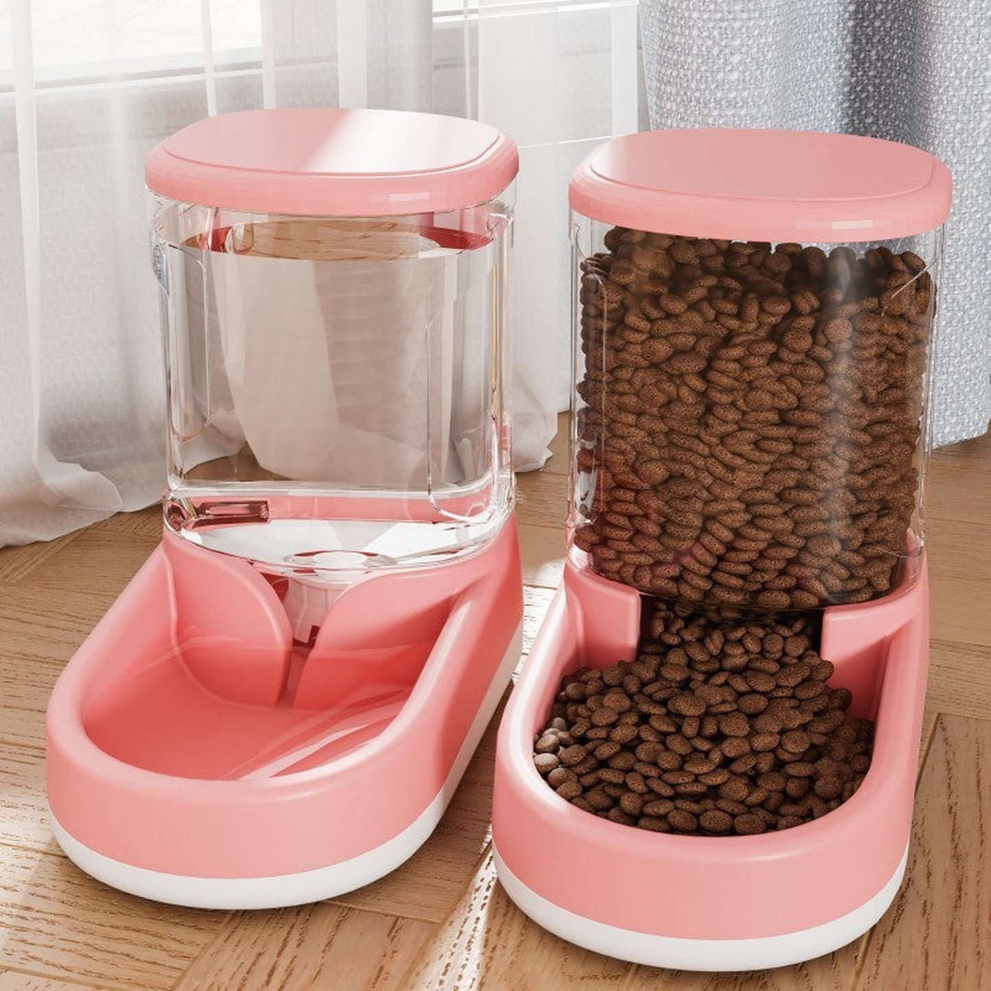 Automatic Dog Feeder and Water Fountain Combo in Plastic