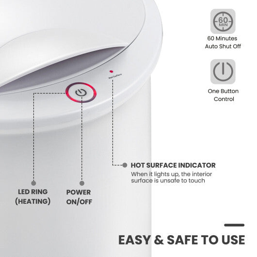 20L Bathroom Towel Warmer with Auto Shut-White - Color: White