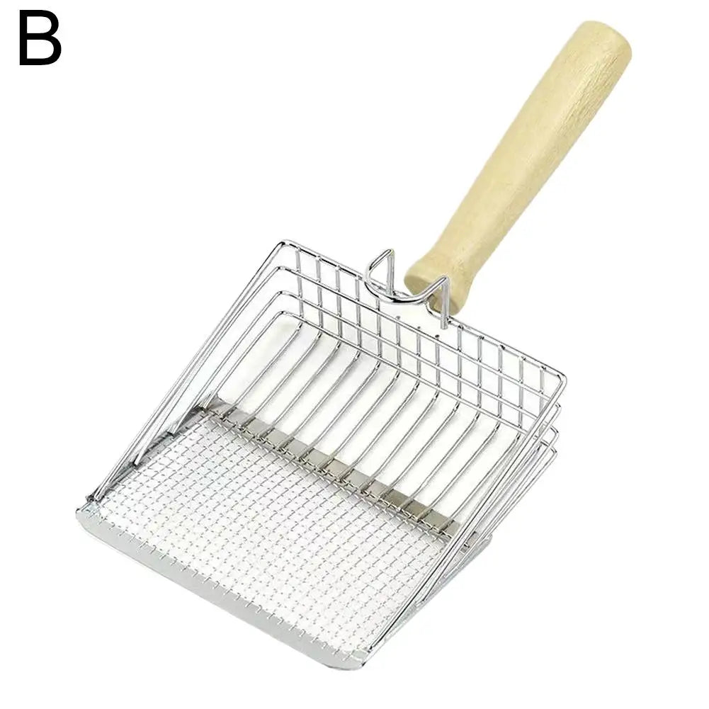 Dog Cat Clean Feces Supplies Stainless steel shovel Cat Litter Scoop Reduces Dust Metal Long Handle Scoop Pet Cleanning Tools īģŋ