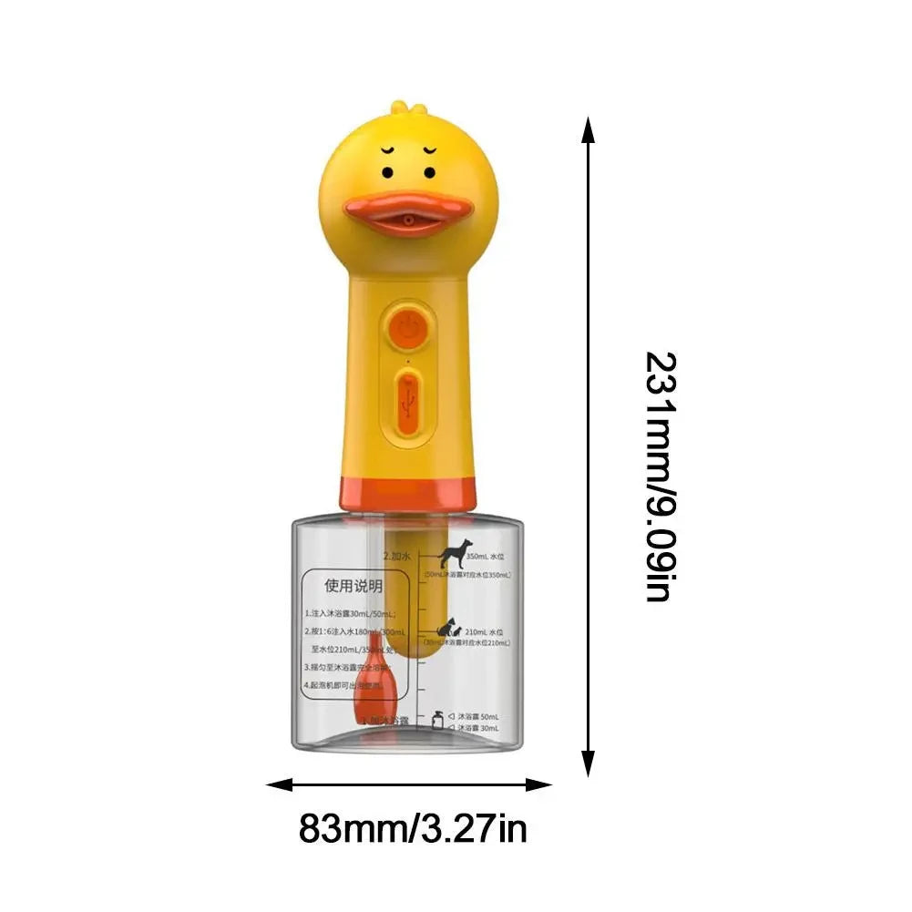Yellow Duck Electric Foam Machine ,Handhold Automatic Soap Dispenser Foam Machine Launcher For Cat & Dog Bathing Pet Accessories