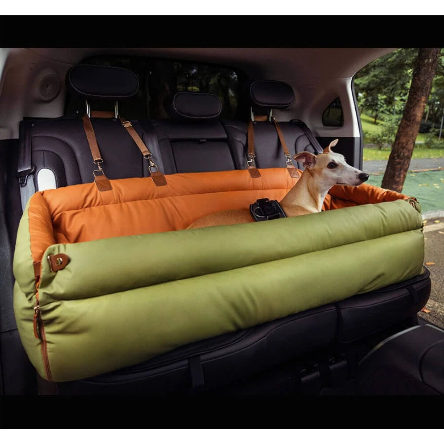 Pet Outing Lathe Luxury Faux Leather Dog Car Seat/Cat Car Bed/Booster Bed Pet Booster Car Seat Dog Cat Travel Seat