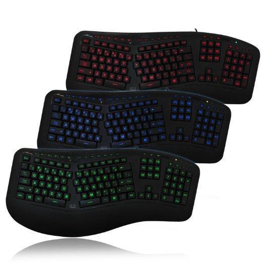 ADESSO TRU - FORM 150 - 3 - COLOR ILLUMINATED ERGONOMIC KEYBOARD - Asmota
