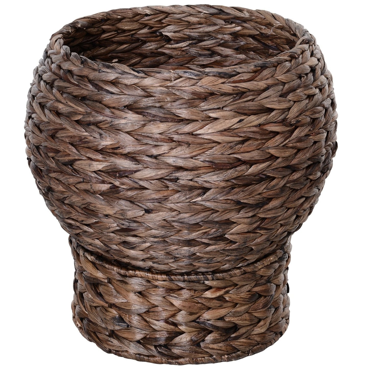Handwoven Elevated Cat Bed with Rotating Basket and Cushion, Dark Gray