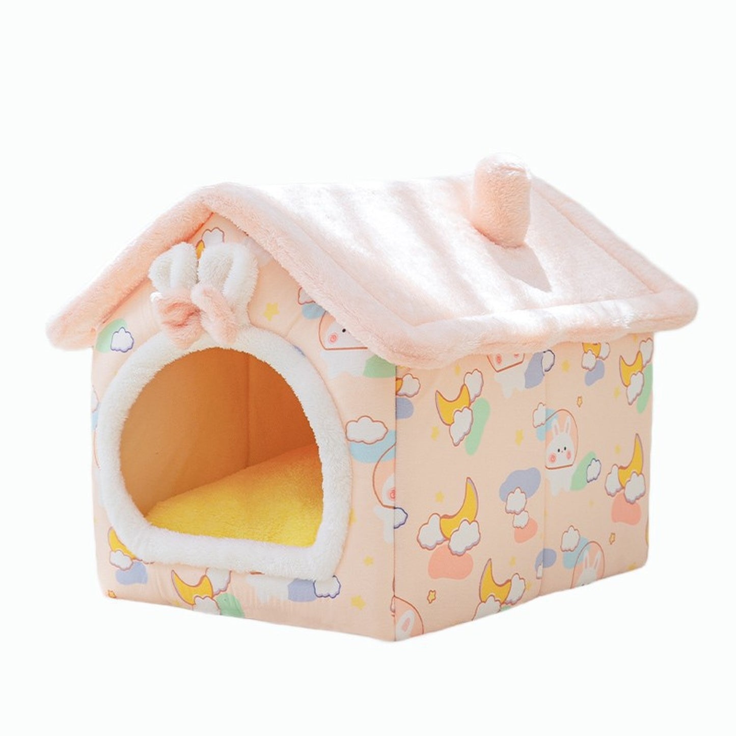 Closed Thermal Plush Nest Dog Bed with Chimney Detail