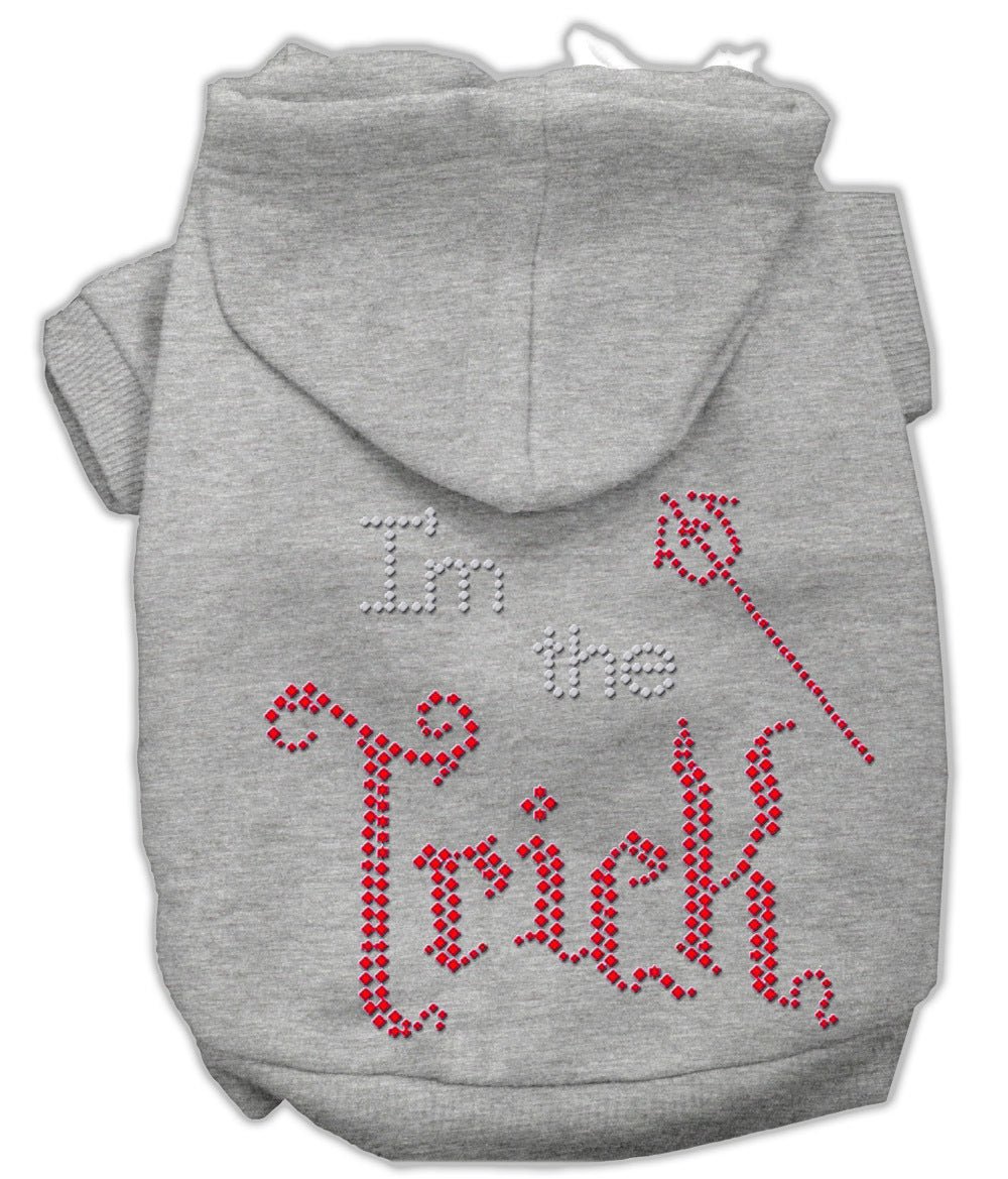 I'm the Trick Rhinestone Hoodies Grey XS - Asmota
