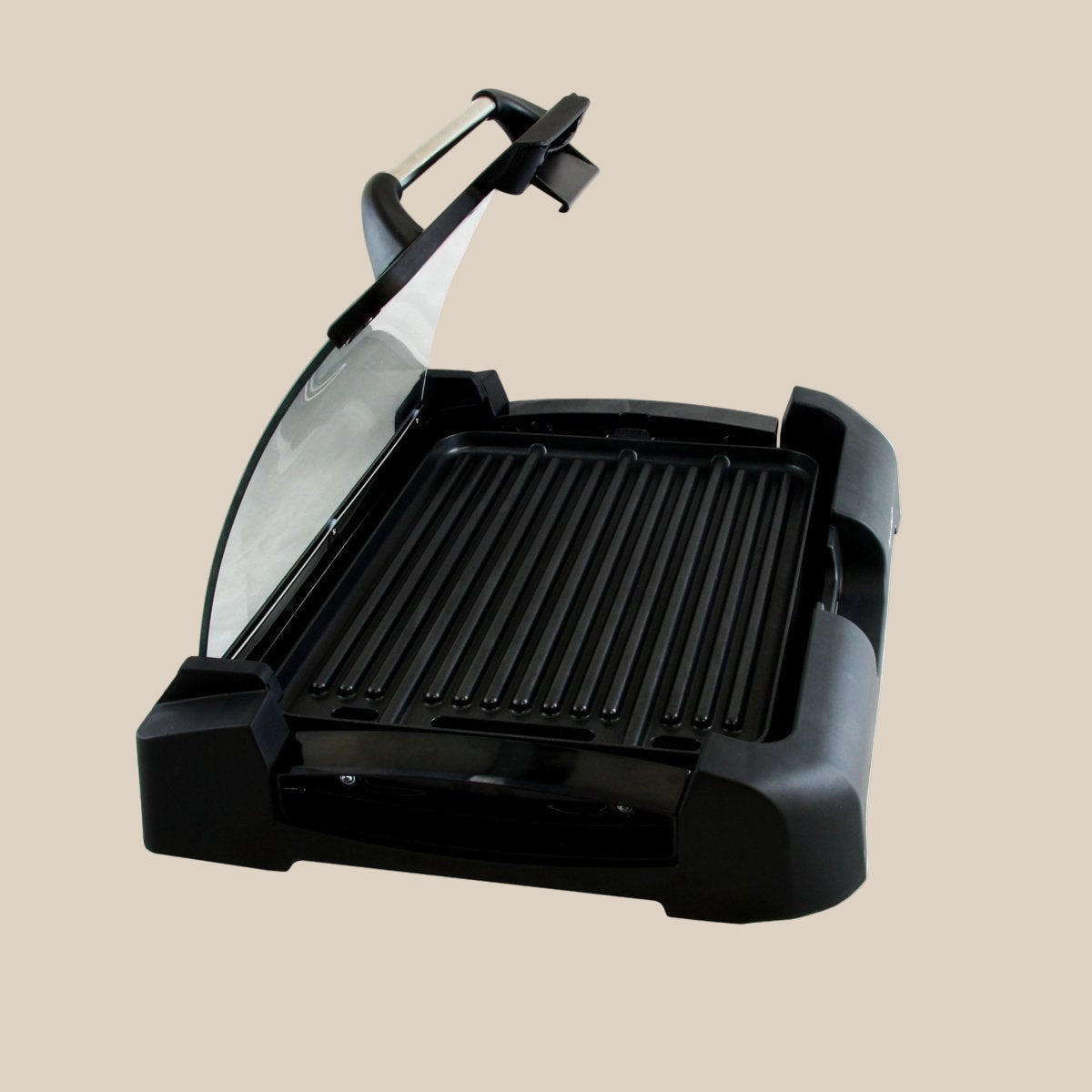Megachef Reversible Indoor Grill and Griddle with Removable Glass Lid - Asmota