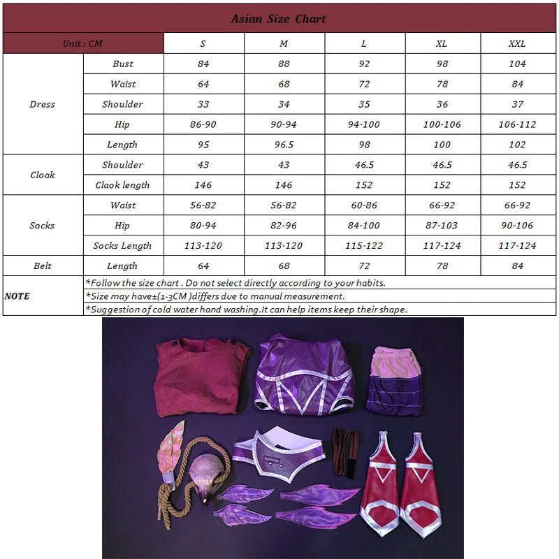 ROLECOS LOL The Rebel Xayah Cosplay Costume Game LOL Xayah New Champion Outfit Halloween Women Suit with Cloak - Asmota