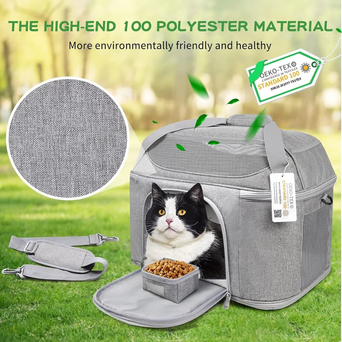 Soft Side Pet Large Suitable For Foldable Travel Small Dog Carrier, Aire Approved Cat Carrier 0317Bag - Asmota