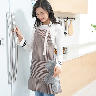 Women Aprons Waterproof Adjustable Neck Strap Absorbent Cooking Gardening BBQ Baking Sleeveless Kitchen Apron with Pocket - Asmota