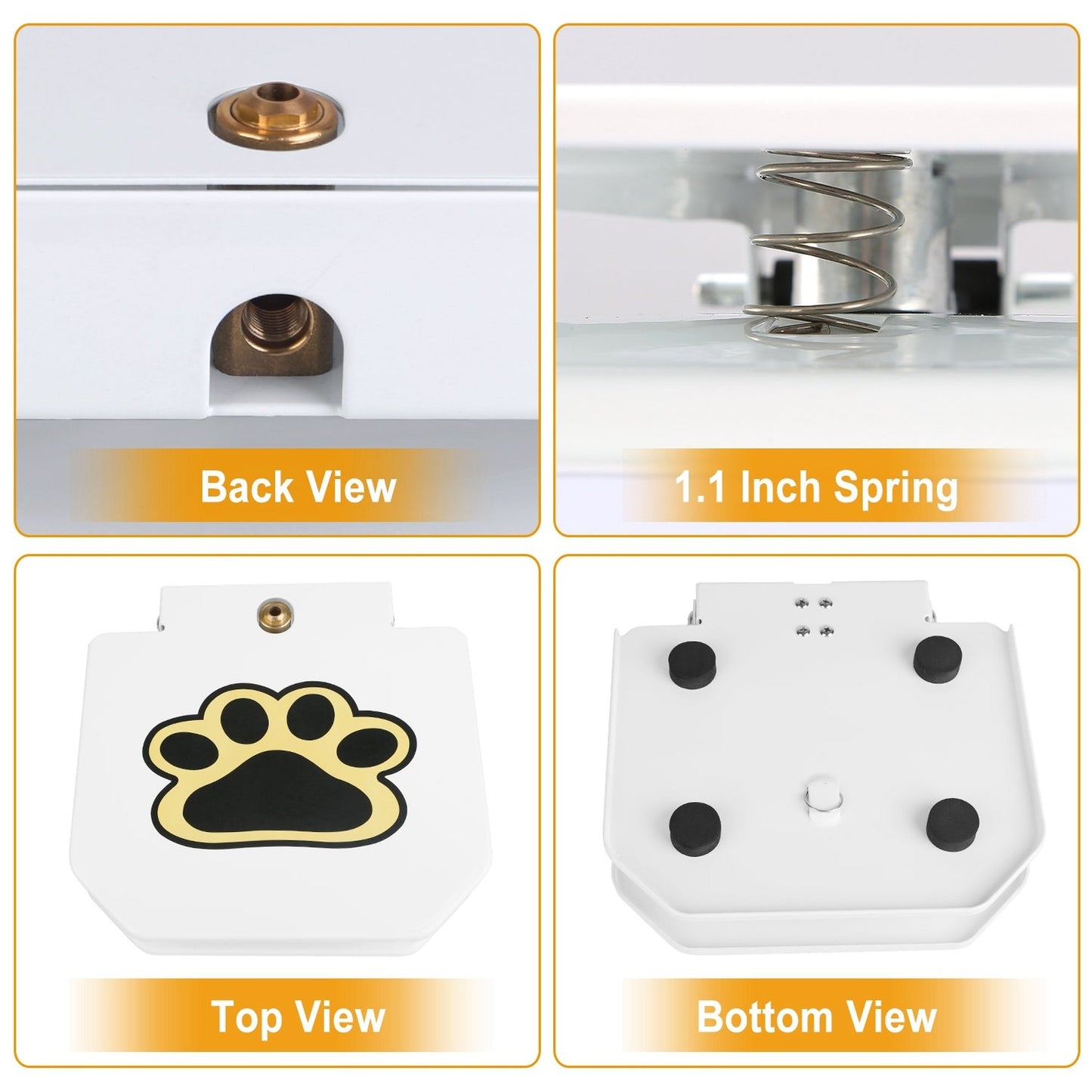 Step-On Activated Dog Water Fountain with Paw Pedal Valve White
