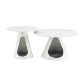Set of 2 Cat Beds with White Marble Top and Steel Base
