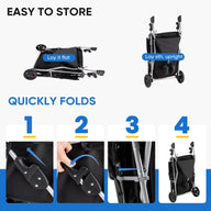 Black Mesh Fabric Dog Travel Carrier Cart for Short Trips