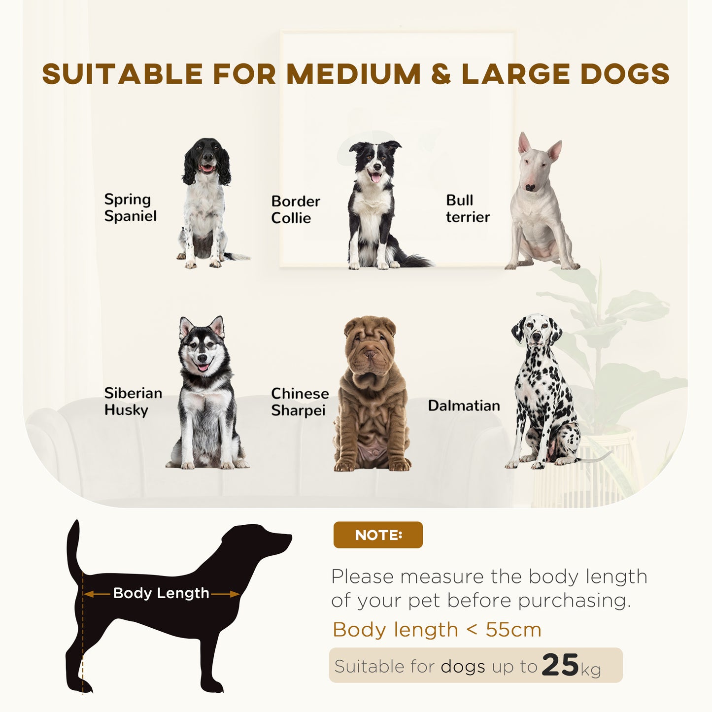 Pearl Design Pet Sofa for Medium and Large Sized Dogs, Pet Bed with Cushion and Solid Wood Legs, Charcoal Gray