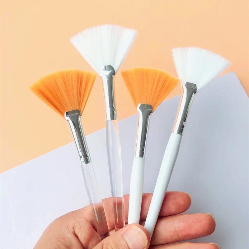 10/20/50pcs Fan Shape Foundation Makeup Brushes Multifunctional Facial Mask Brush Essential Oil Women Beauty Makeup Tools Brush - Asmota