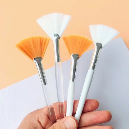10/20/50pcs Fan Shape Foundation Makeup Brushes Multifunctional Facial Mask Brush Essential Oil Women Beauty Makeup Tools Brush - Asmota