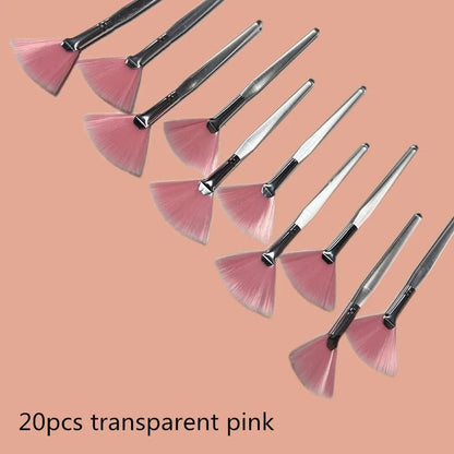 10/20/50pcs Fan Shape Foundation Makeup Brushes Multifunctional Facial Mask Brush Essential Oil Women Beauty Makeup Tools Brush - Asmota