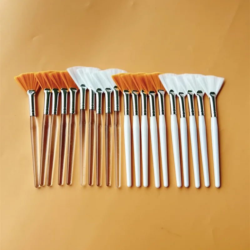 10/20/50pcs Fan Shape Foundation Makeup Brushes Multifunctional Facial Mask Brush Essential Oil Women Beauty Makeup Tools Brush - Asmota