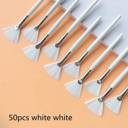 10/20/50pcs Fan Shape Foundation Makeup Brushes Multifunctional Facial Mask Brush Essential Oil Women Beauty Makeup Tools Brush - Asmota