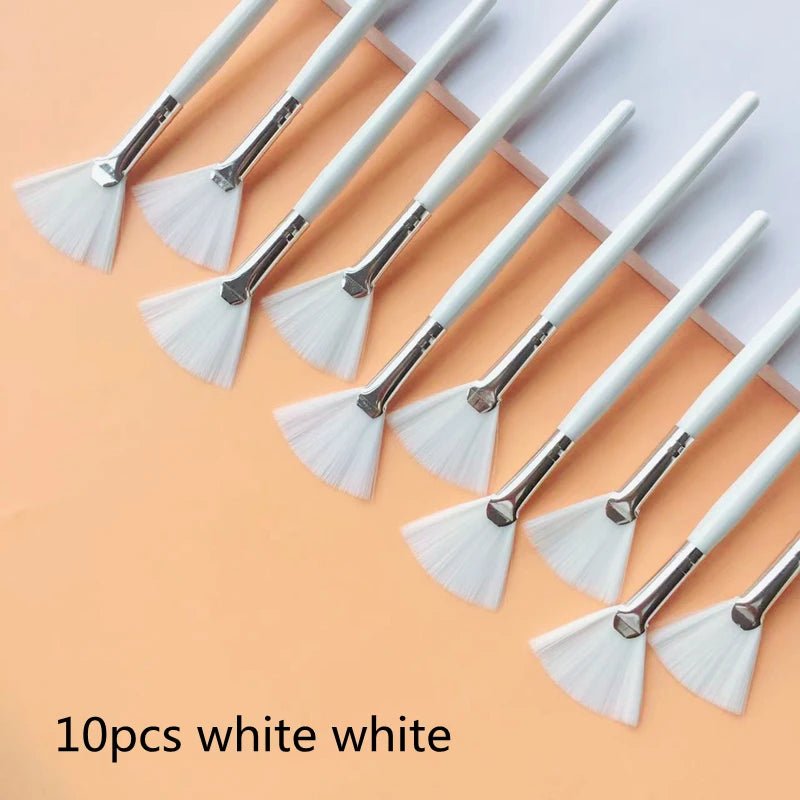 10/20/50pcs Fan Shape Foundation Makeup Brushes Multifunctional Facial Mask Brush Essential Oil Women Beauty Makeup Tools Brush - Asmota