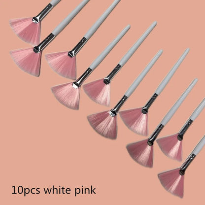 10/20/50pcs Fan Shape Foundation Makeup Brushes Multifunctional Facial Mask Brush Essential Oil Women Beauty Makeup Tools Brush - Asmota