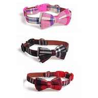 Bowknot Fabric Dog Traction Collar in Multiple Colors