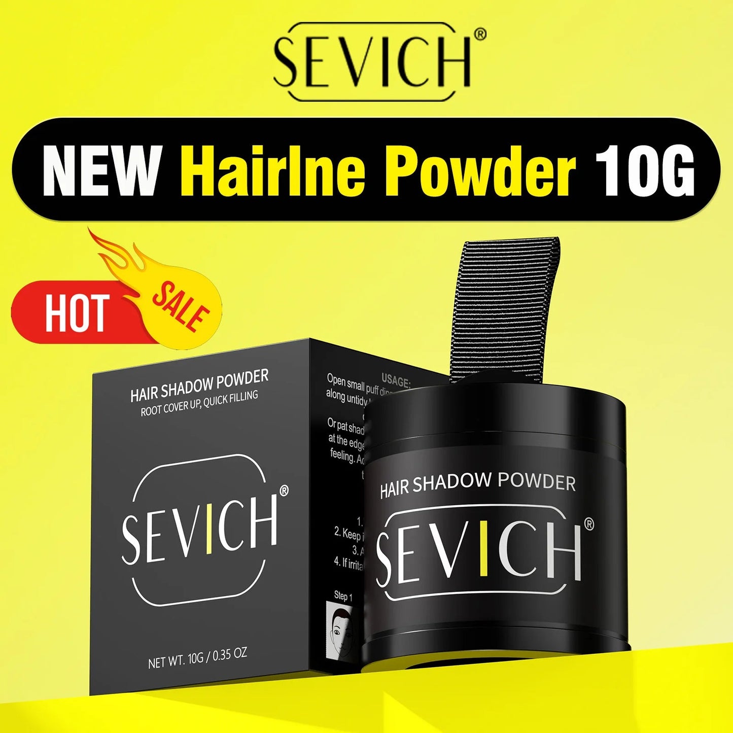 10g SEVICH Hairline Powder Hair Root Cover Up Waterproof Instant Modified Repair Hair Shadow Powder Makeup Hair Concealer 5color - Asmota