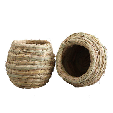 Hand-Woven Natural Straw Bird Nest for Budgerigars