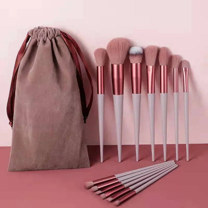 13 PCS Makeup Brushes Set Eye Shadow Foundation Women Cosmetic Brush Eyeshadow Blush Beauty Soft Make Up Tools Bag - Asmota