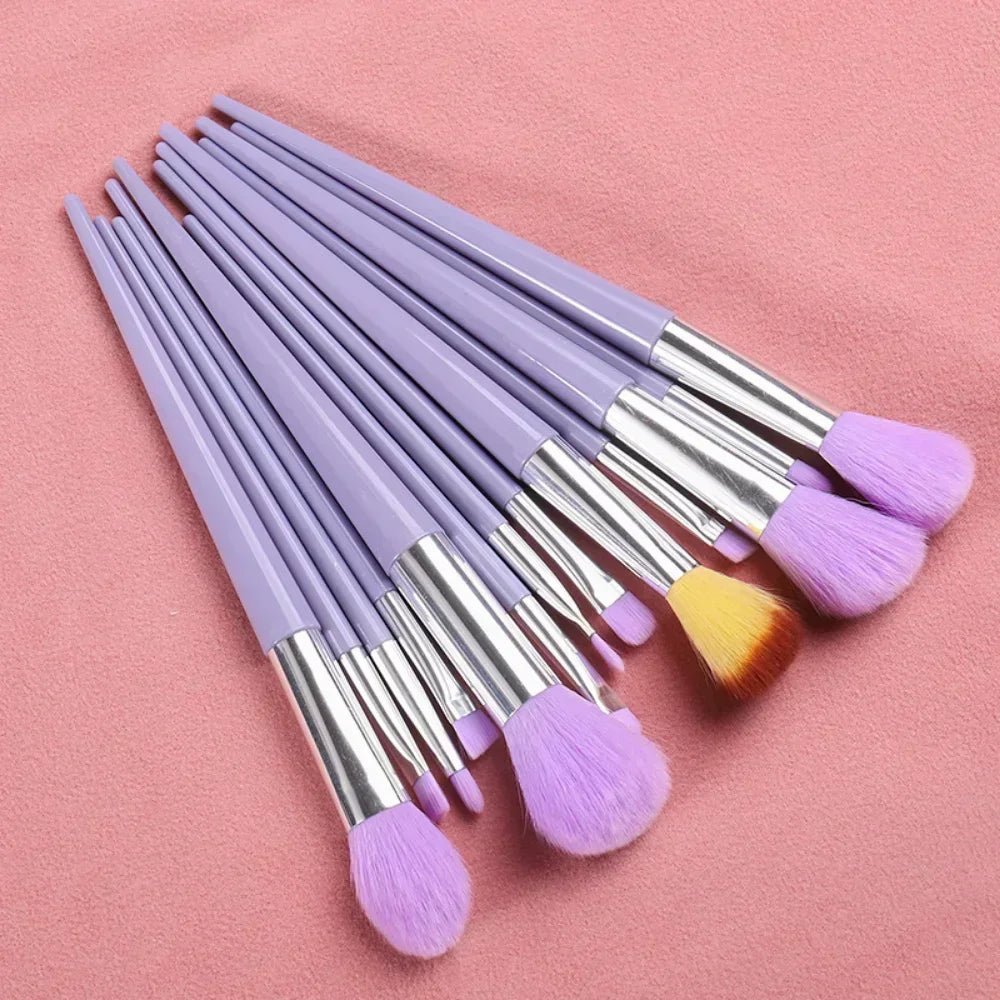 13 PCS Makeup Brushes Set Eye Shadow Foundation Women Cosmetic Brush Eyeshadow Blush Beauty Soft Make Up Tools Bag - Asmota