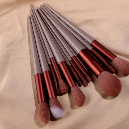 13 PCS Makeup Brushes Set Eye Shadow Foundation Women Cosmetic Brush Eyeshadow Blush Beauty Soft Make Up Tools Bag - Asmota