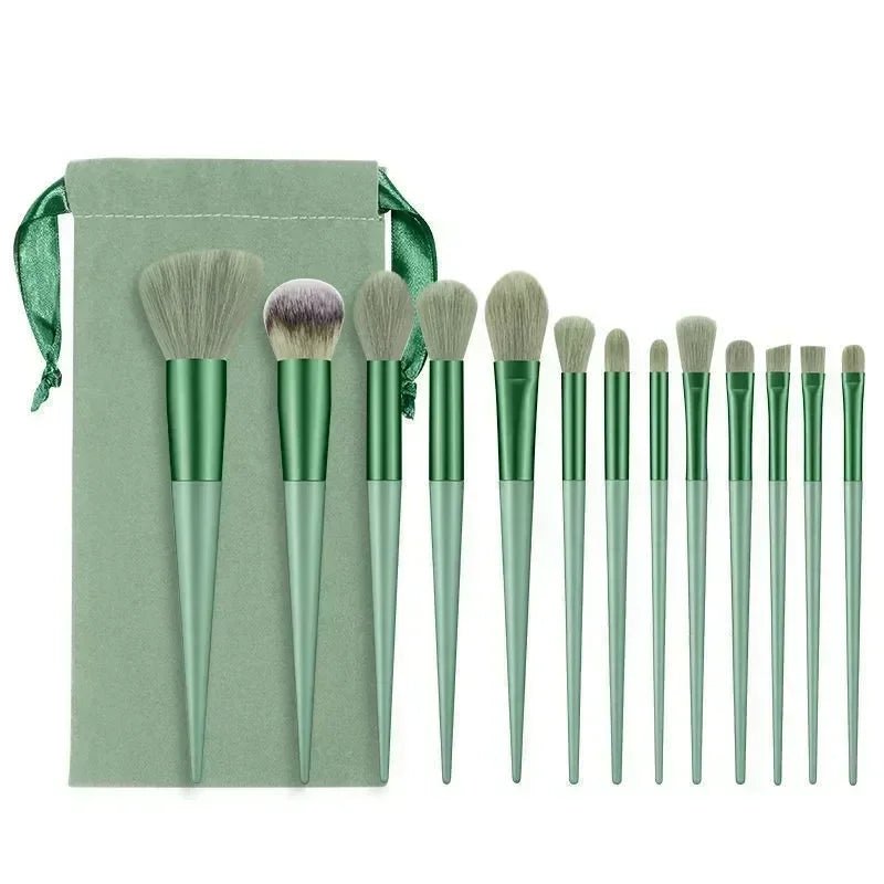 13 PCS Makeup Brushes Set Eye Shadow Foundation Women Cosmetic Brush Eyeshadow Blush Beauty Soft Make Up Tools Bag - Asmota