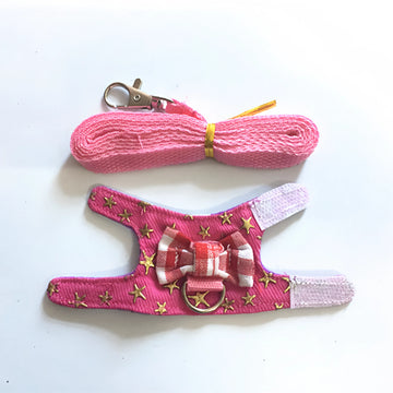 Small Animal Fabric Chest Strap Harness with Leash D-Ring