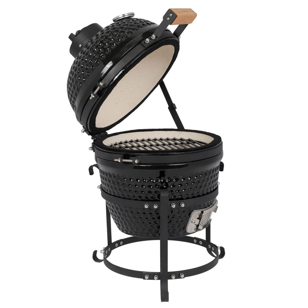 13in Round Ceramic Charcoal Grill Black - Asmota