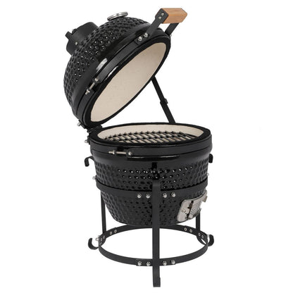 13in Round Ceramic Charcoal Grill Black - Asmota