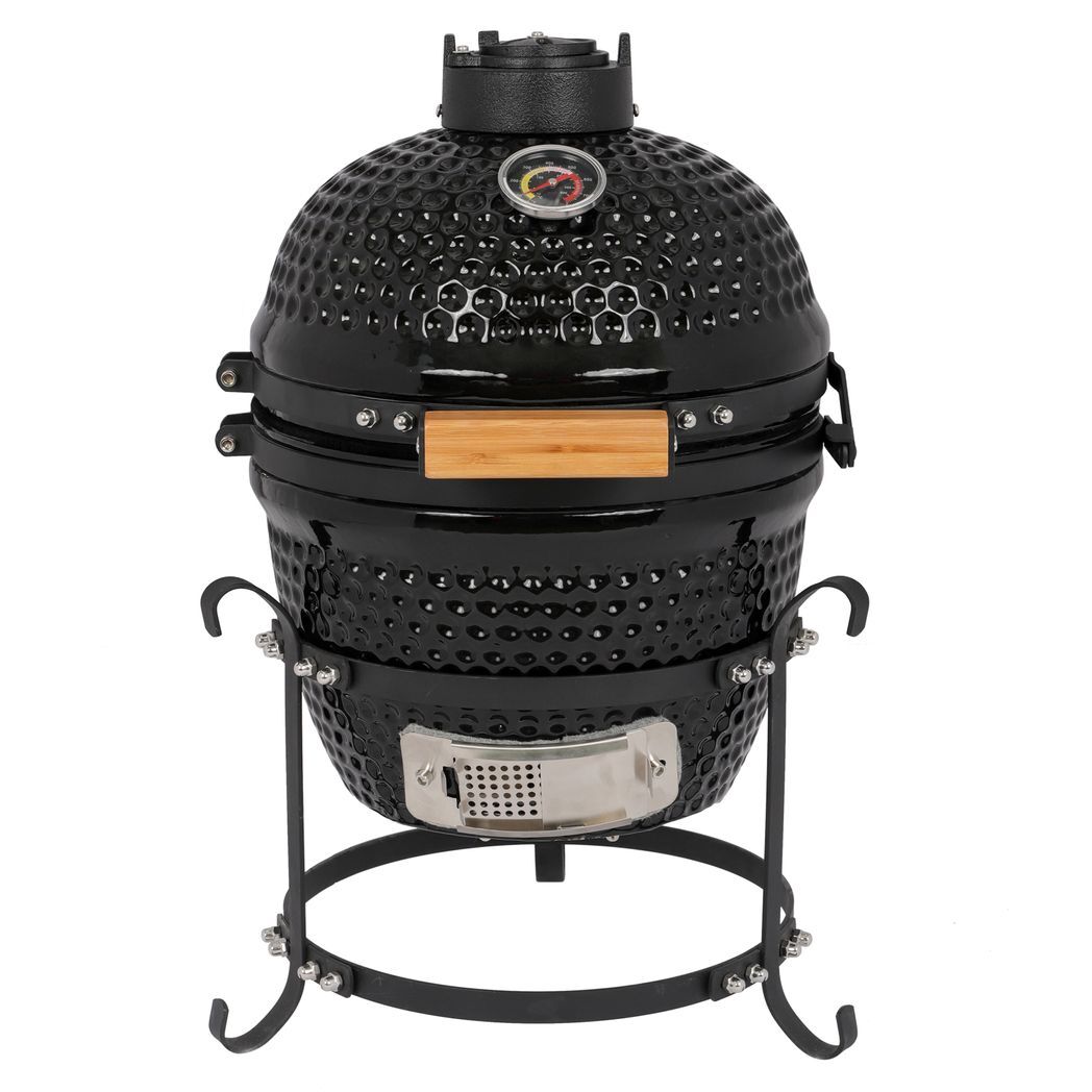 13in Round Ceramic Charcoal Grill Black - Asmota