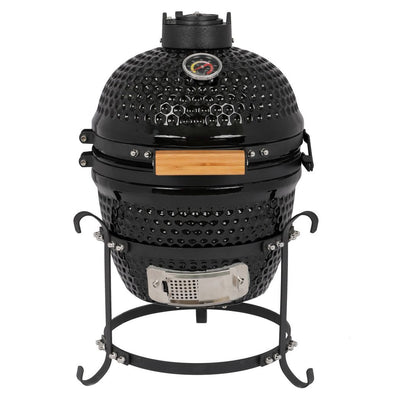 13in Round Ceramic Charcoal Grill Black