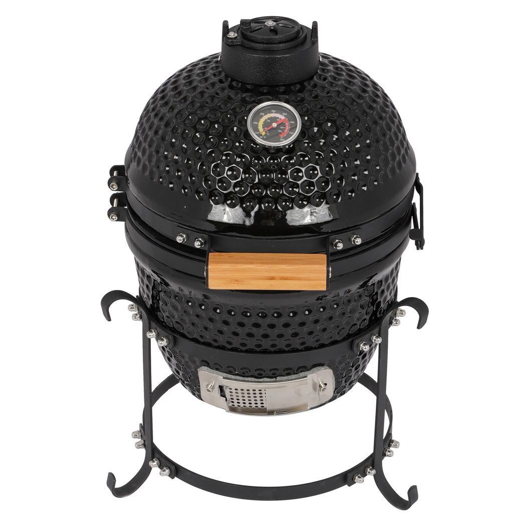 13in Round Ceramic Charcoal Grill Black - Asmota