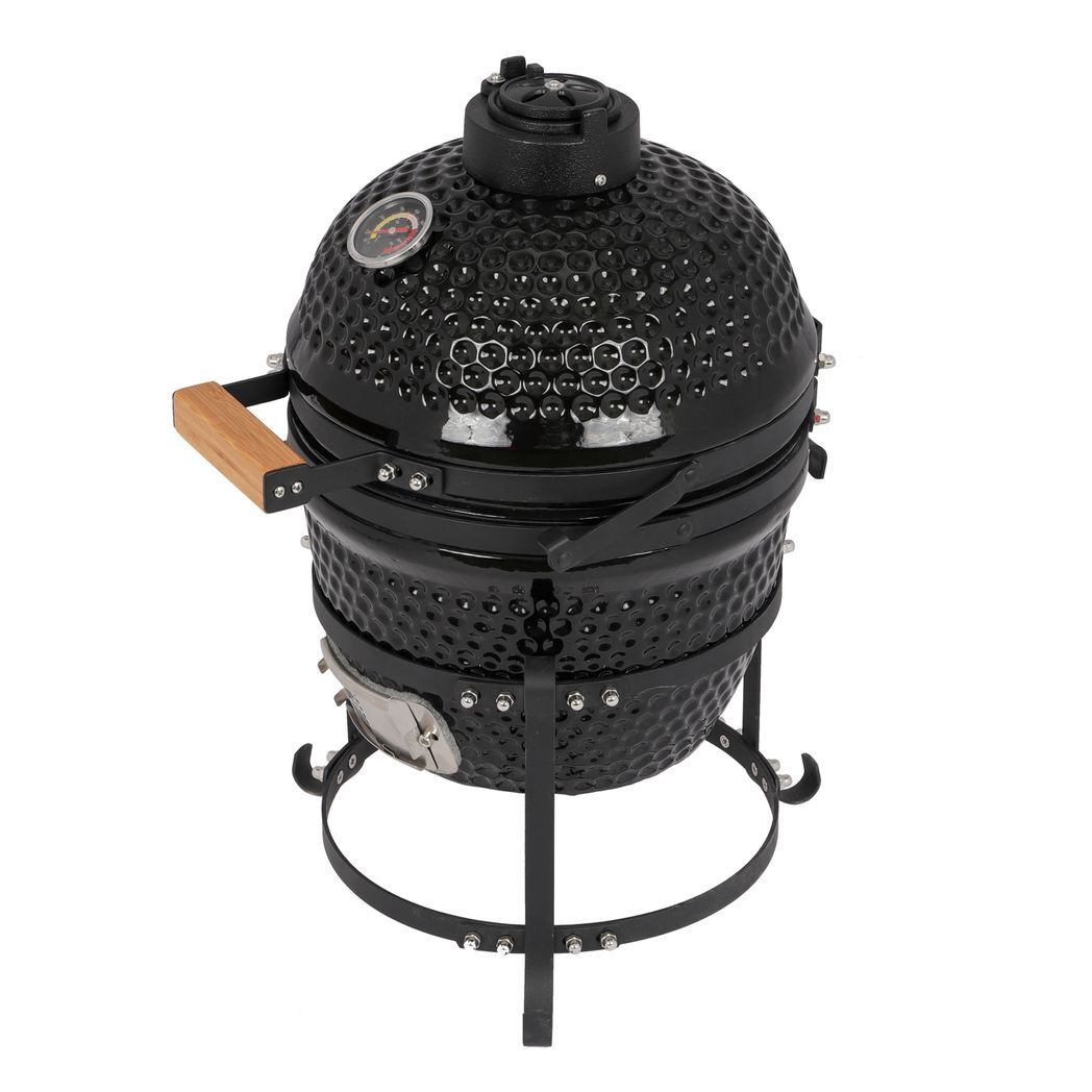 13in Round Ceramic Charcoal Grill Black - Asmota