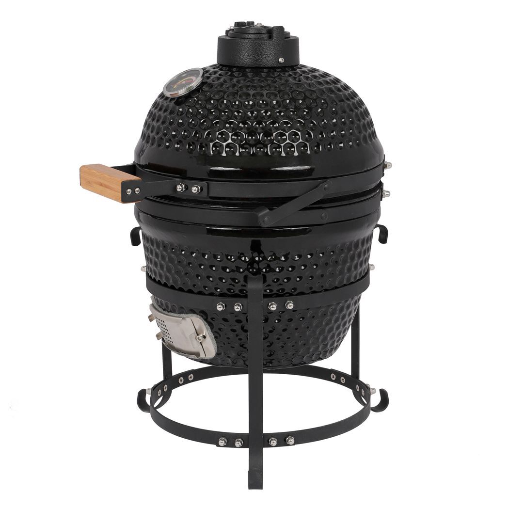 13in Round Ceramic Charcoal Grill Black - Asmota