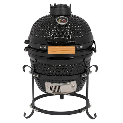 13in Round Ceramic Charcoal Grill Black - Asmota