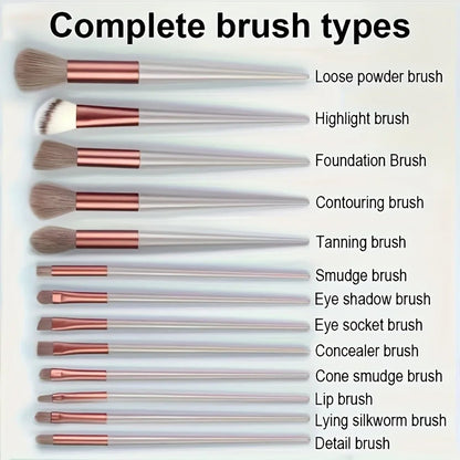 13pcs Makeup Brush Brushes Set Cosmetic Makeup Sponge Makeup Brush Beauty Tool Eyeshadow Blush Professional Brush Set - Asmota