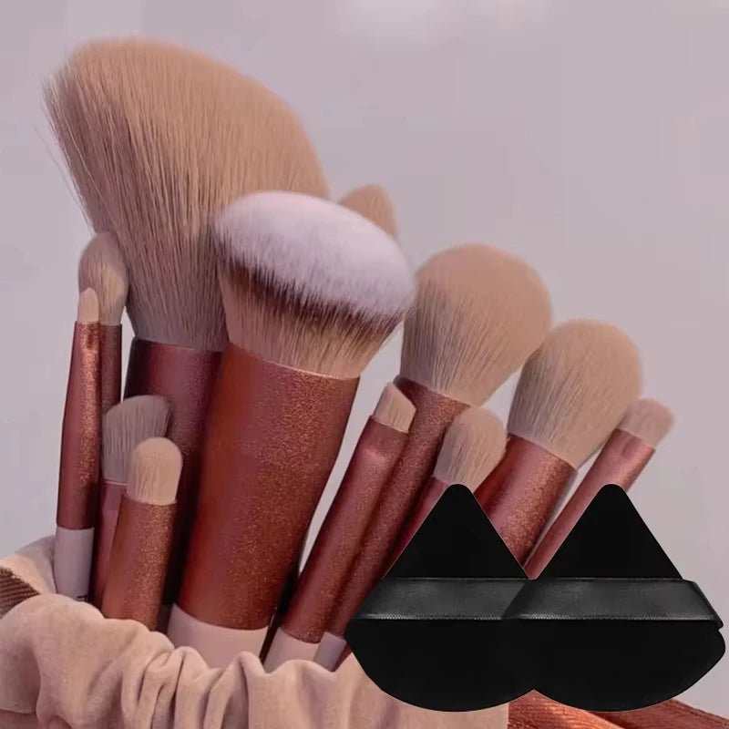 13pcs Makeup Brush Brushes Set Cosmetic Makeup Sponge Makeup Brush Beauty Tool Eyeshadow Blush Professional Brush Set - Asmota