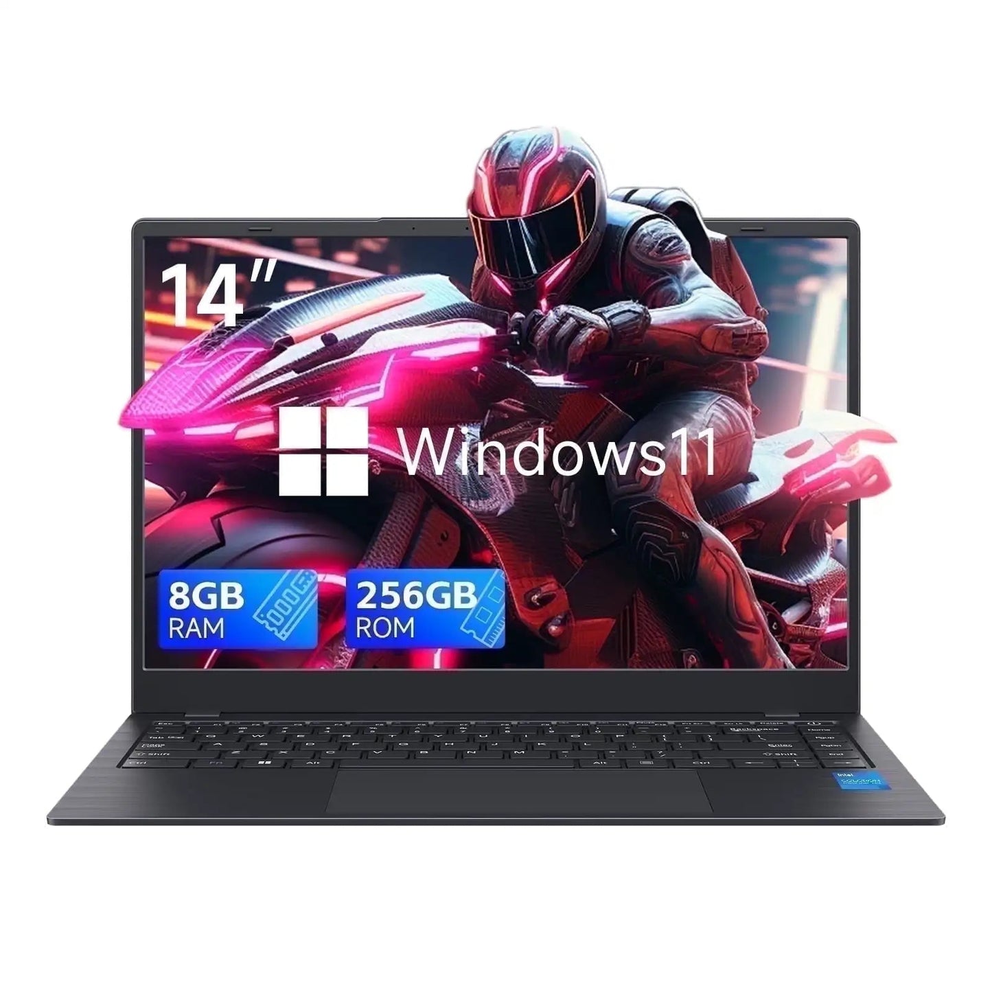 14" Laptop Computer 8GB RAM 256GB SSD Intel FHD IPS Display Fingerprint Wi - Fi 5 Windows 11 Laptop Business - Asmota