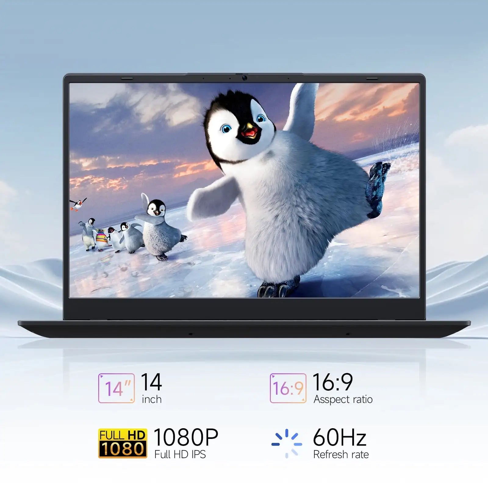 14" Laptop Computer 8GB RAM 256GB SSD Intel FHD IPS Display Fingerprint Wi - Fi 5 Windows 11 Laptop Business - Asmota