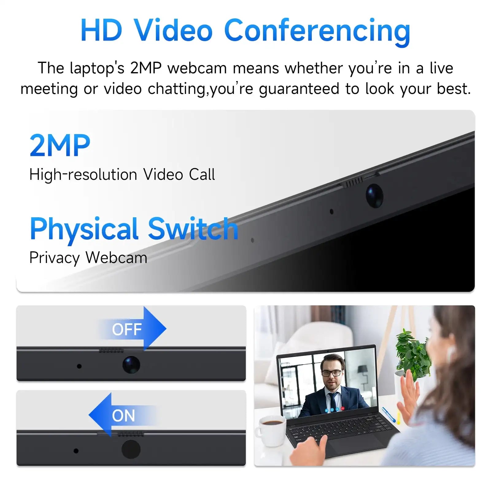 14" Laptop Computer 8GB RAM 256GB SSD Intel FHD IPS Display Fingerprint Wi - Fi 5 Windows 11 Laptop Business - Asmota