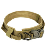 Adjustable Nylon Dog Collar in Army Green, Black & Yellow
