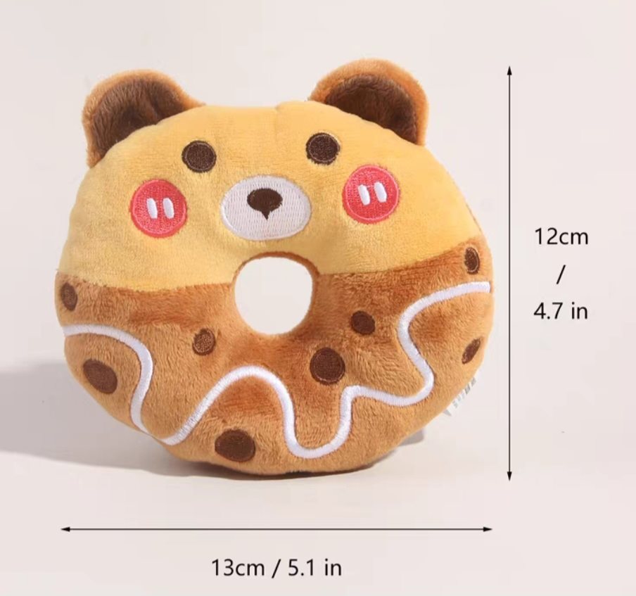 Teddy VIP Bichon Small And Medium Cat Dog Cross-border Accompany Plush Donut Sound Toy